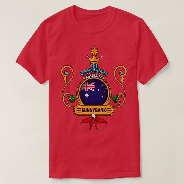 Sunnybank suburb home Golden Australian Flag Souve T-Shirt (Design Front)