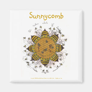 Sunnycomb - 2" Square Magnet (white)
