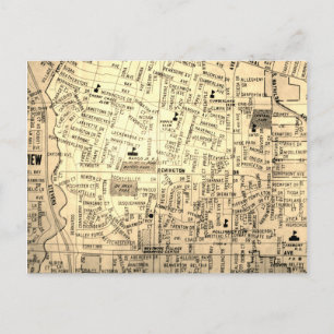 Sunnyvale, CA Vintage Map Postcard