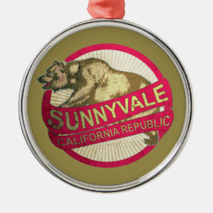 Sunnyvale California bear holiday ornament