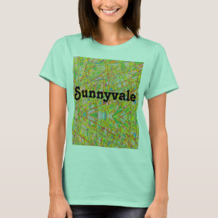Sunnyvale with abstract art and retro lettering T-Shirt