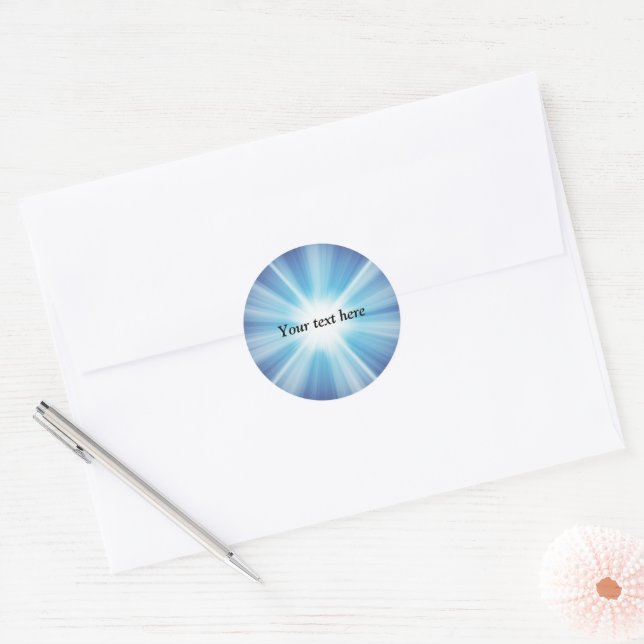  Sunray pattern TEMPLATE Classic Round Sticker (Envelope)