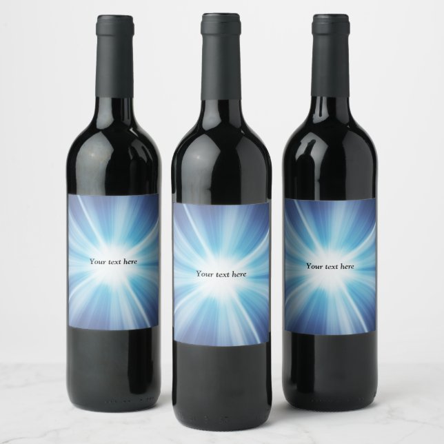 Sunray pattern TEMPLATE Wine Label (Bottles)