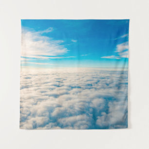 Sunrise above clouds from aeroplane window tapestry