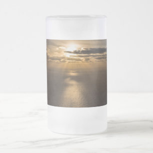 Sunrise above the Atlantic ocean Frosted Glass Beer Mug