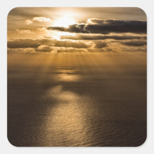 Sunrise above the Atlantic ocean Square Sticker