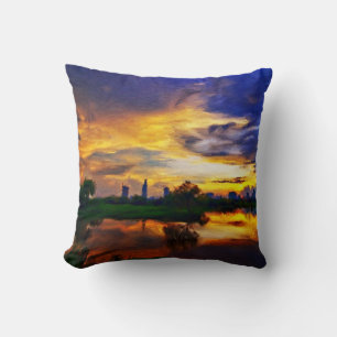Sunrise Abstract painting Cushion