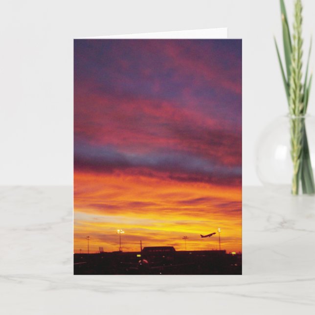 Sunrise Aeroplane Departure Card (Front)