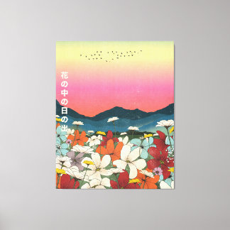 Sunrise among the flowers canvas print