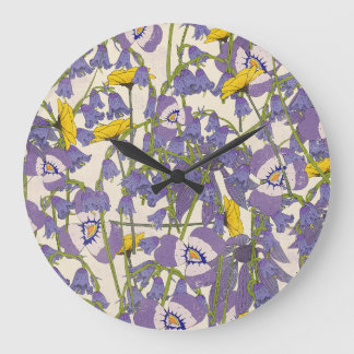 Sunrise among the flowers large clock