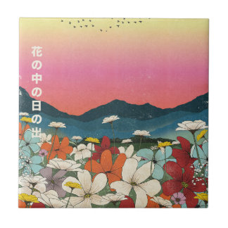 Sunrise among the flowers tile