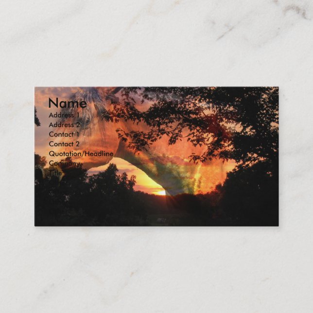 Sunrise and Horse Head Business Card (Front)