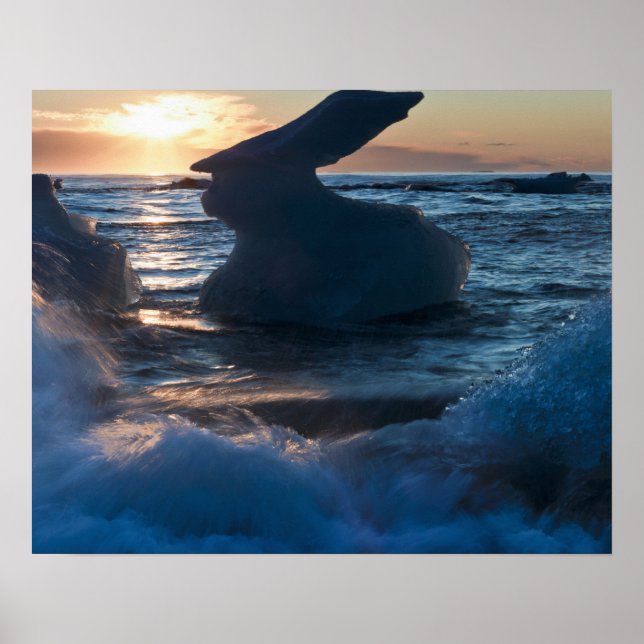 Sunrise and Iceberg formations Poster (Front)