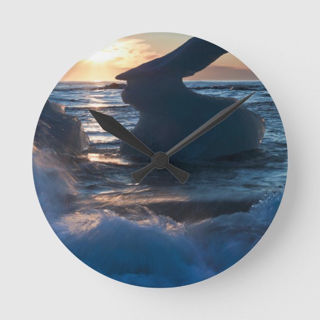 Sunrise and Iceberg formations Round Clock (Front)