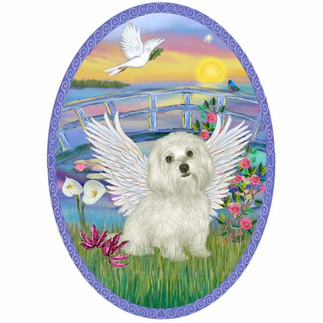 Sunrise and Maltese Angel Standing Photo Sculpture (Front)