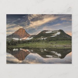 Sunrise and reflection, Glacier National Park, Postcard