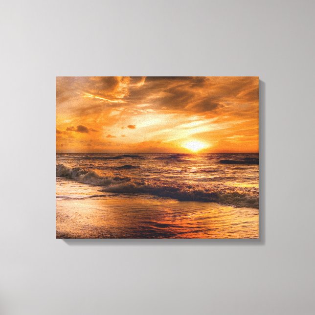Sunrise and Seascape Canvas Print (Front)