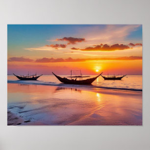 Sunrise at Al Wakrah Beach –   Qatar Poster