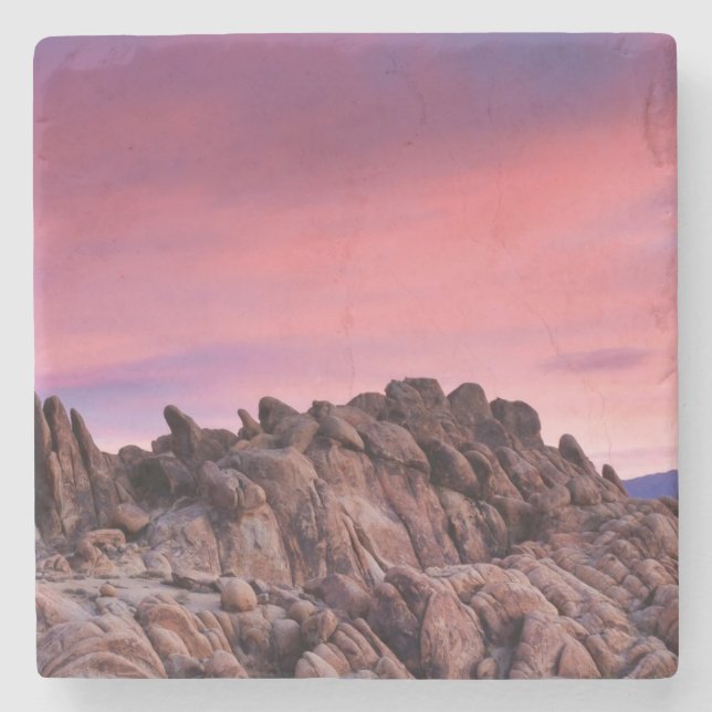 Sunrise at Alabama Hills Stone Coaster (Front)
