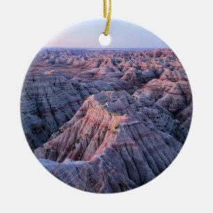 Sunrise at Badlands National Park, South Dakota Ceramic Tree Decoration