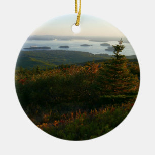 Sunrise at Cadillac Mountain I Ceramic Tree Decoration