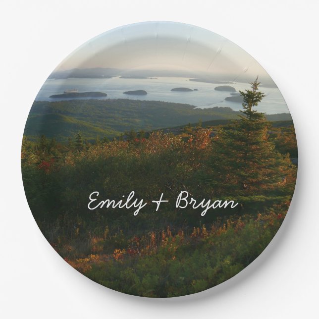 Sunrise at Cadillac Mountain I Paper Plate (Front)