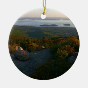 Sunrise at Cadillac Mountain II Ceramic Tree Decoration