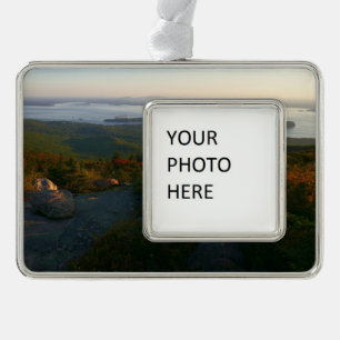 Sunrise at Cadillac Mountain II Silver Plated Framed Ornament