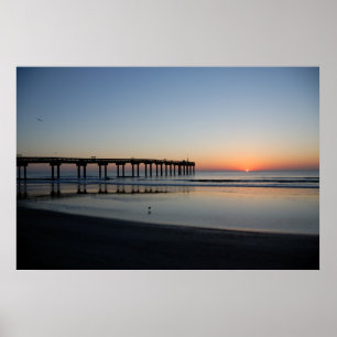 sunrise at fishing pier poster