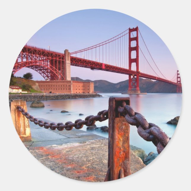 Sunrise At Fort Point Classic Round Sticker (Front)