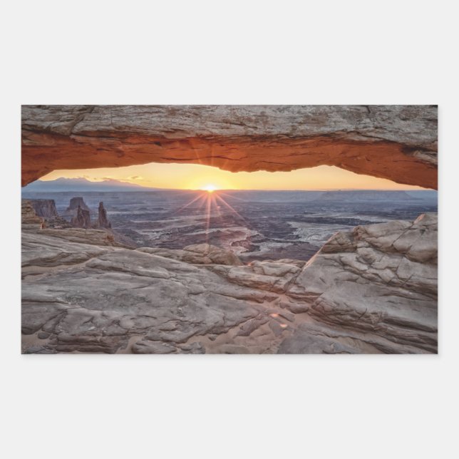Sunrise at Mesa Arch, Canyonlands National Park Rectangular Sticker (Front)
