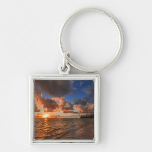 Sunrise At Mokulua Island Key Ring