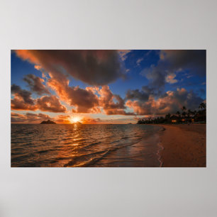 Sunrise At Mokulua Island Poster