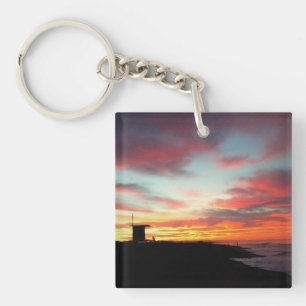Sunrise at Newport Beach, CA Key Ring