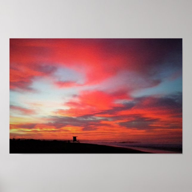 Sunrise at Newport Beach, CA Poster (Front)