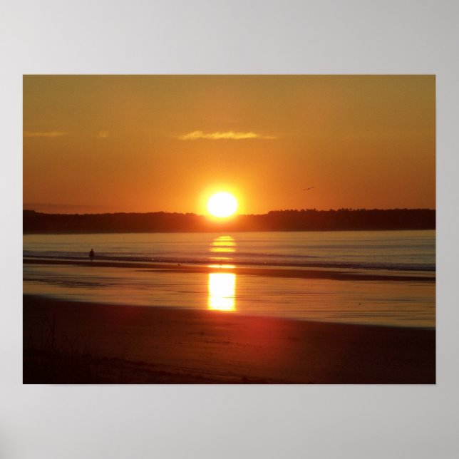 Sunrise at Old Orchard Beach, Maine Poster (Front)