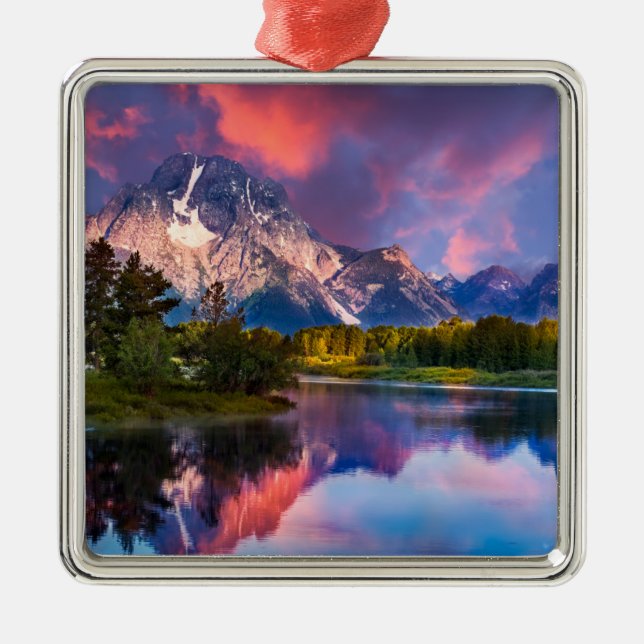 Sunrise at Oxbow Bend Metal Tree Decoration (Front)