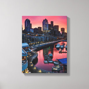 Sunrise at pier 66 looking down on bell harbour canvas print