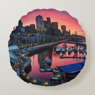 Sunrise at pier 66 looking down on bell harbour round cushion