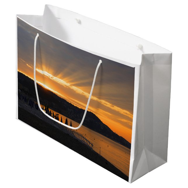 Sunrise At Promenade des Anglais Large Gift Bag (Front Angled)