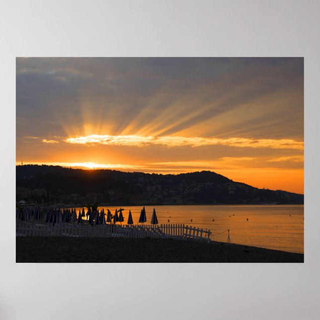 Sunrise At Promenade des Anglais Poster (Front)