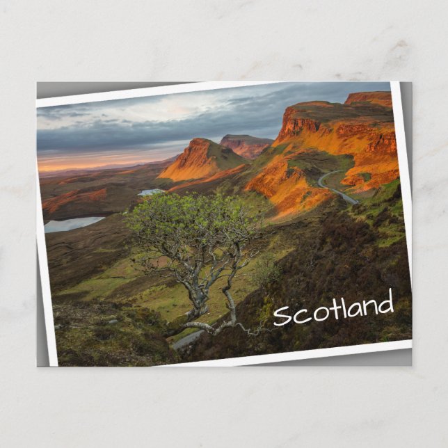 Sunrise at Quiraing mountains on Skye, Scotland Postcard (Front)