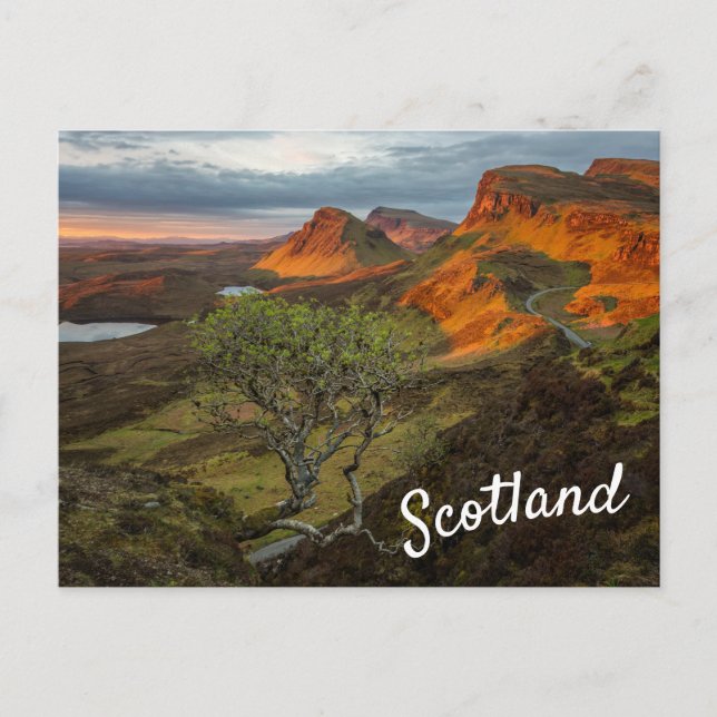 Sunrise at Quiraing mountains on Skye, Scotland Postcard (Front)