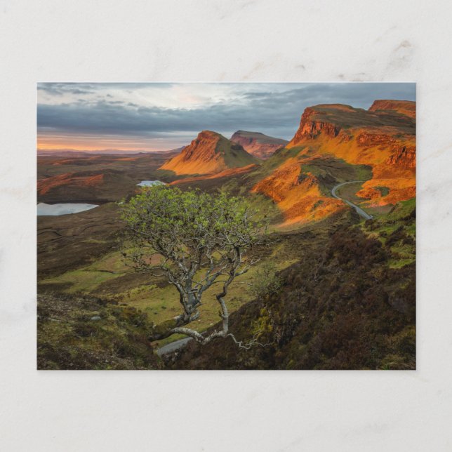 Sunrise at Quiraing mountains on Skye, Scotland Postcard (Front)