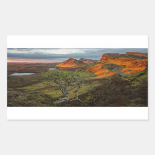 Sunrise at Quiraing mountains on Skye, Scotland Rectangular Sticker
