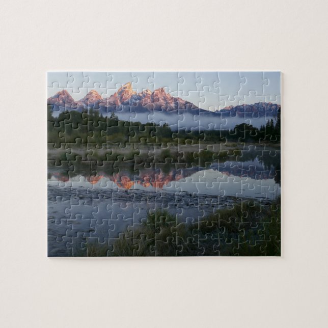 Sunrise at Schwabacker Landing at Grand Teton Jigsaw Puzzle (Horizontal)