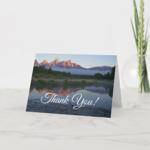 Sunrise at Schwabacker Landing at Grand Teton Thank You Card