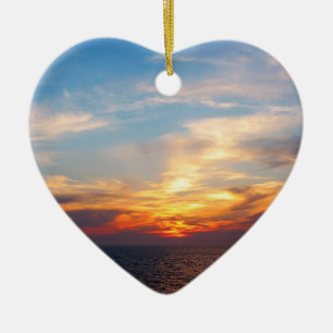 Sunrise At Sea Ceramic Tree Decoration