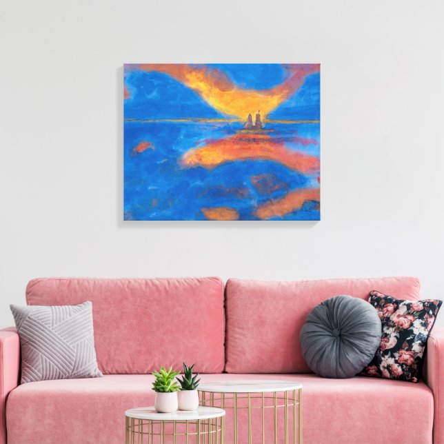 Sunrise at Sea | Emil Nolde | Canvas Print (Insitu(LivingRoom))