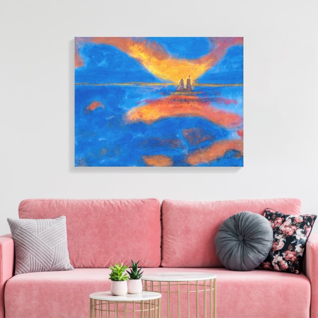 Sunrise at Sea | Emil Nolde | Canvas Print (Insitu(LivingRoom))